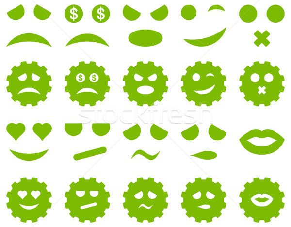 Tool, gear, smile, emotion icons Stock photo © ahasoft