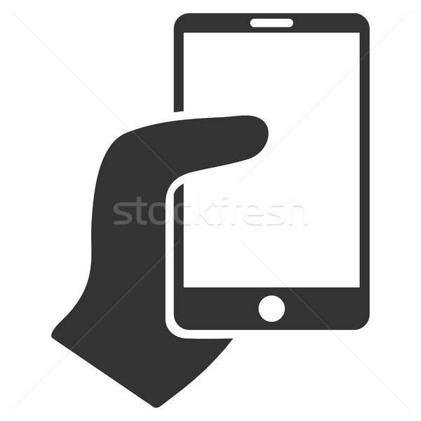 Hand Hold Smartphone Flat Raster Icon Stock photo © ahasoft