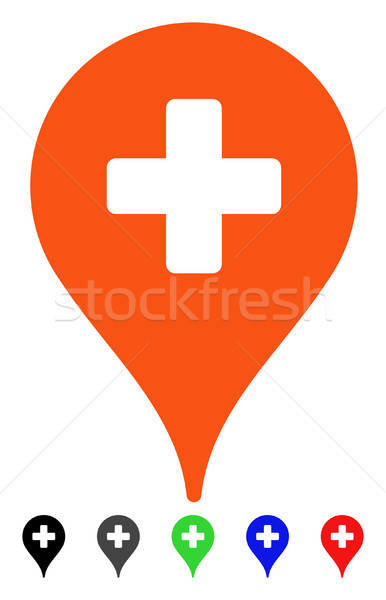 Clinic Map Pointer Flat Icon Stock photo © ahasoft