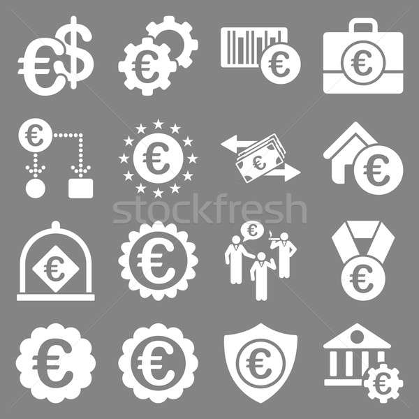 евро банковской бизнеса службе инструменты иконки Сток-фото © ahasoft