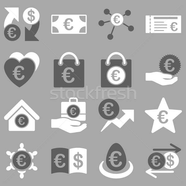 Euro banking business and service tools icons Stock photo © ahasoft