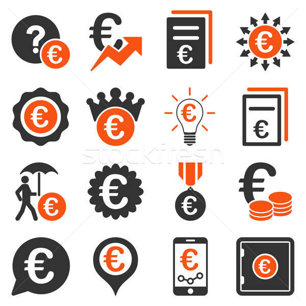 Euro banking business and service tools icons Stock photo © ahasoft