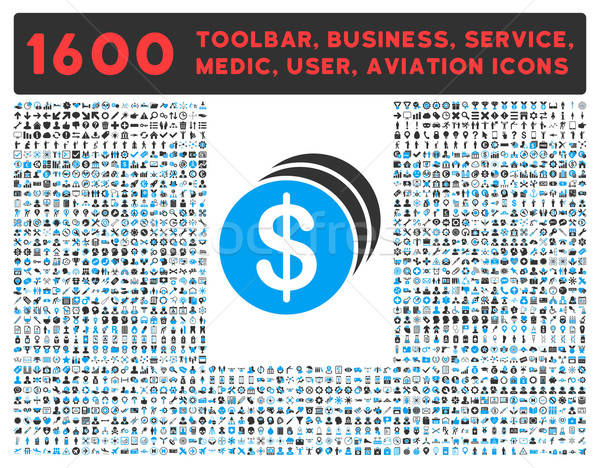 Stok fotoğraf: Dolar · madeni · para · ikon · büyük · resim · yazı · toplama