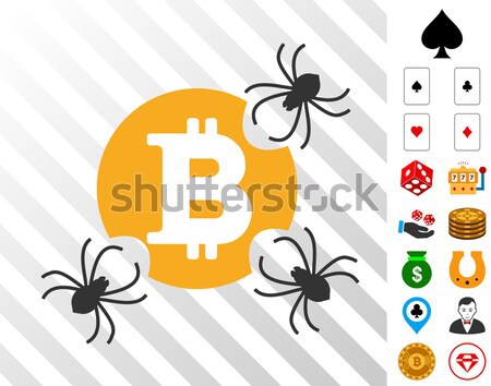 Foto stock: Maconha · bitcoin · negócio · ícone · vetor · aplicação