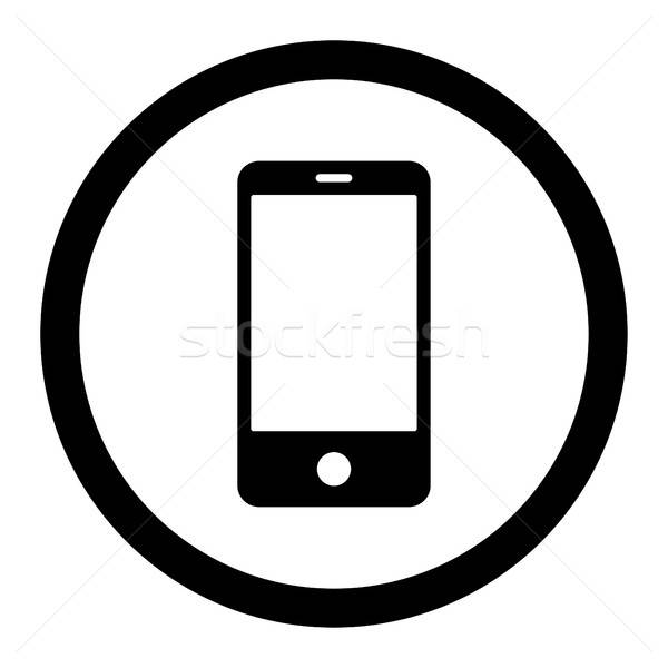 Smartphone flat black color rounded vector icon Stock photo © ahasoft