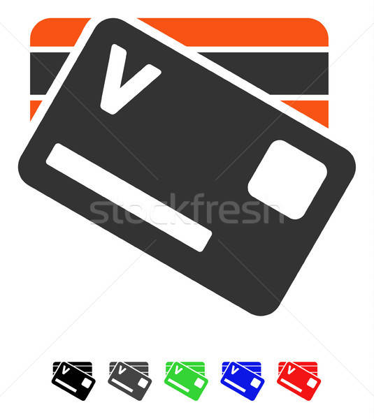 Bankacılık kartları ikon vektör renkli renk Stok fotoğraf © ahasoft