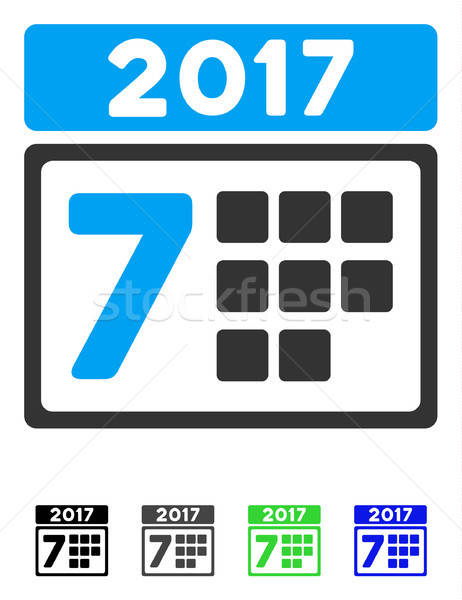 Stock photo: 2017 Year 7Th Day Flat Icon