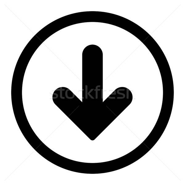 Arrow Down flat black color rounded vector icon Stock photo © ahasoft