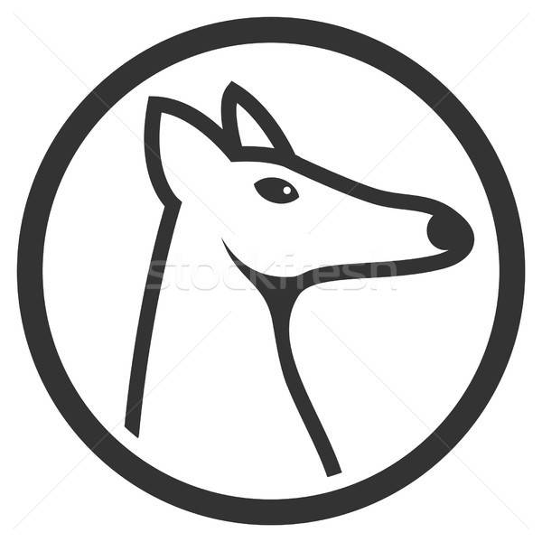Fox голову вектора икона серый интерфейс Сток-фото © ahasoft