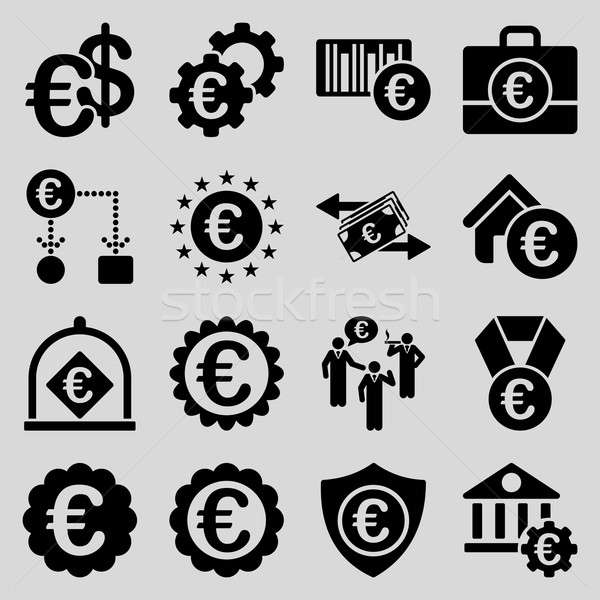 Euro banking business and service tools icons Stock photo © ahasoft