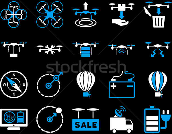 Stock photo: Air drone and quadcopter tool icons