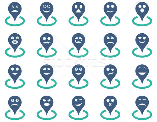 Smiled location icons Stock photo © ahasoft