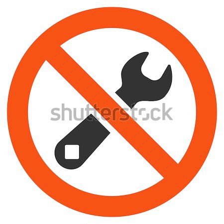 Forbidden Repair Flat Icon with Set Stock photo © ahasoft