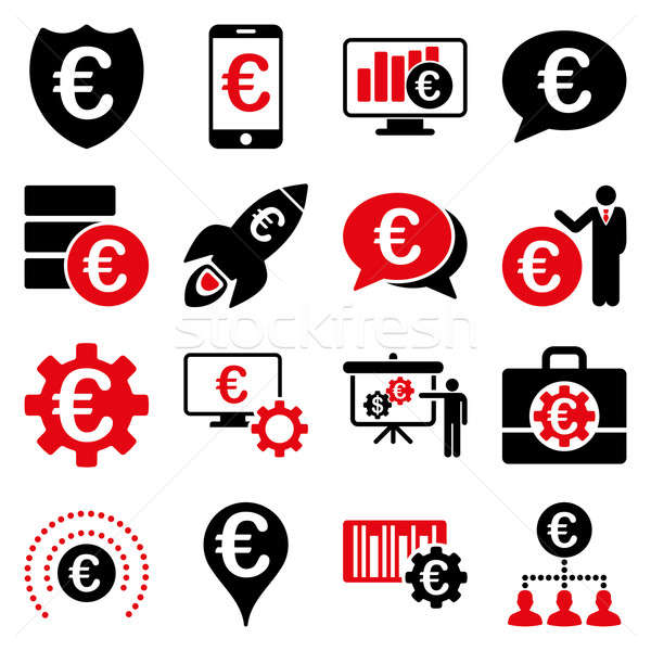 Euro bancaire business dienst tools iconen Stockfoto © ahasoft