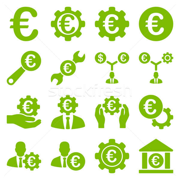 Euro bankügylet üzlet szolgáltatás szerszámok ikonok Stock fotó © ahasoft