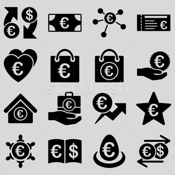 Euro banking business and service tools icons Stock photo © ahasoft