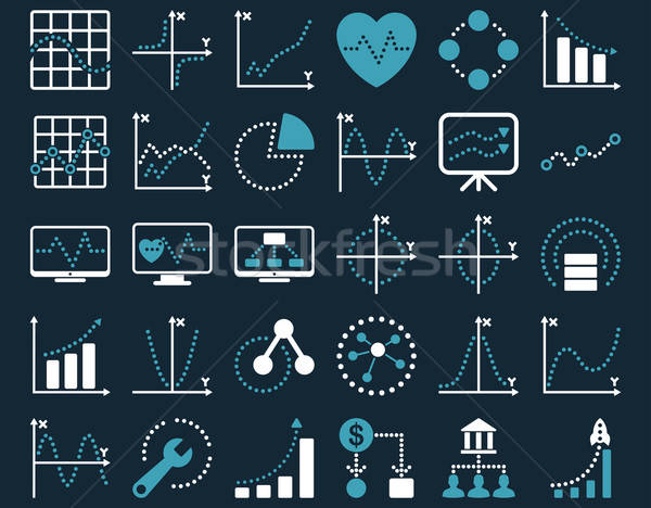 Stock photo: Dotted Charts Icons