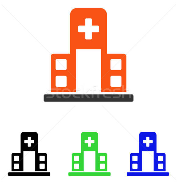 Stock photo: Hospital Building Flat Vector Icon