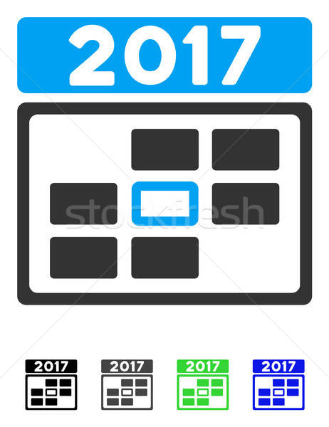 Stock photo: 2017 Calendar Week Day Flat Icon