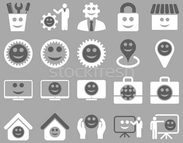 [[stock_photo]]: Outils · engins · sourires · gestion · icônes