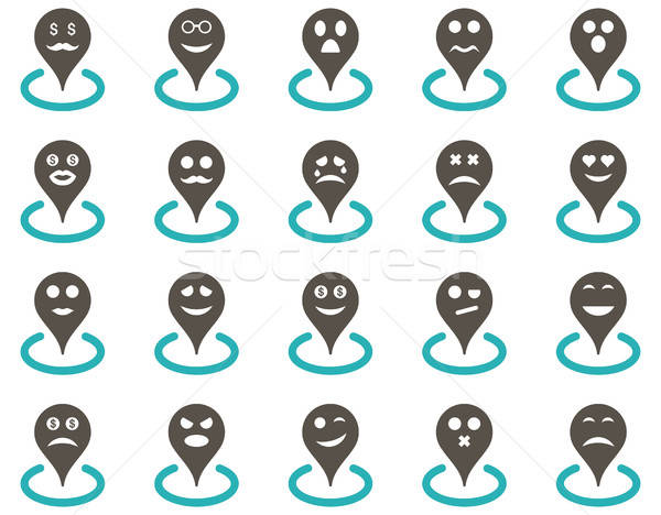 Smiled location icons Stock photo © ahasoft