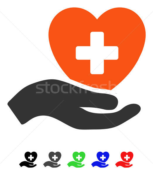 Mână oferi cardiologie icoană vector colorat Imagine de stoc © ahasoft