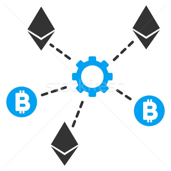 Cryptocurrency Network Nodes Flat Icon Stock photo © ahasoft