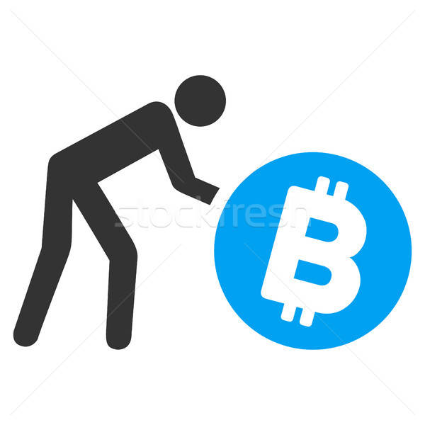 Werknemer rollen bitcoin icon vector pictogram Stockfoto © ahasoft