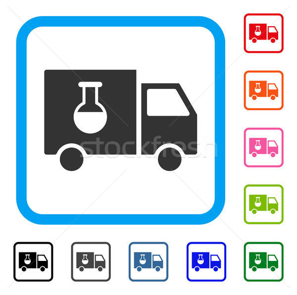 Chemische vrachtwagen icon grijs pictogram symbool Stockfoto © ahasoft