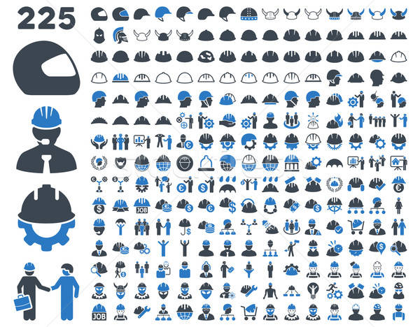 Work Safety and Helmet Icon Set. Stock photo © ahasoft