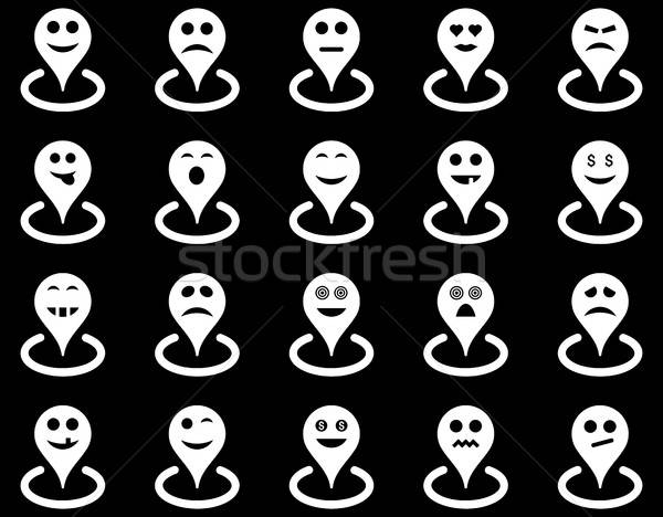 Smiled location icons Stock photo © ahasoft