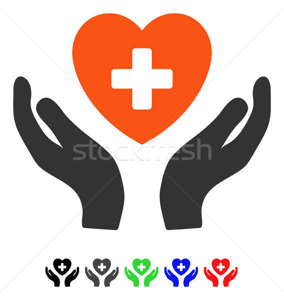 Cardiología atención manos icono vector pictograma Foto stock © ahasoft