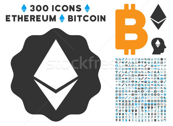 Ethereum Badge Seal Flat Icon with Clip Art Stock photo © ahasoft