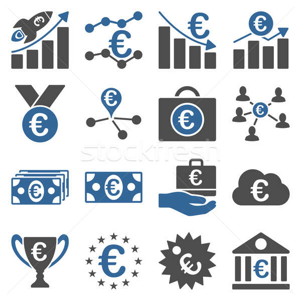 Stock photo: Euro banking business and service tools icons