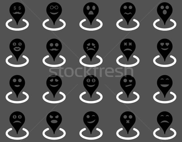 Smiled location icons Stock photo © ahasoft