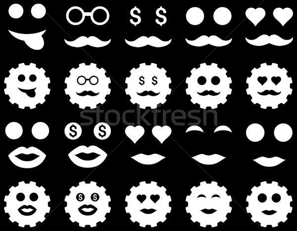 Gear and emotion icons Stock photo © ahasoft
