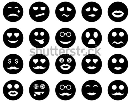 Unelte unelte zâmbeşte emoticoane icoane set Imagine de stoc © ahasoft