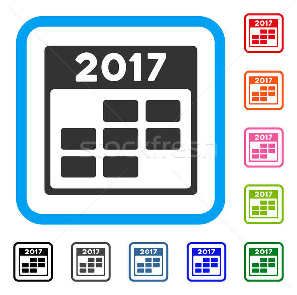 2017 Calendar Week Framed Icon Stock photo © ahasoft