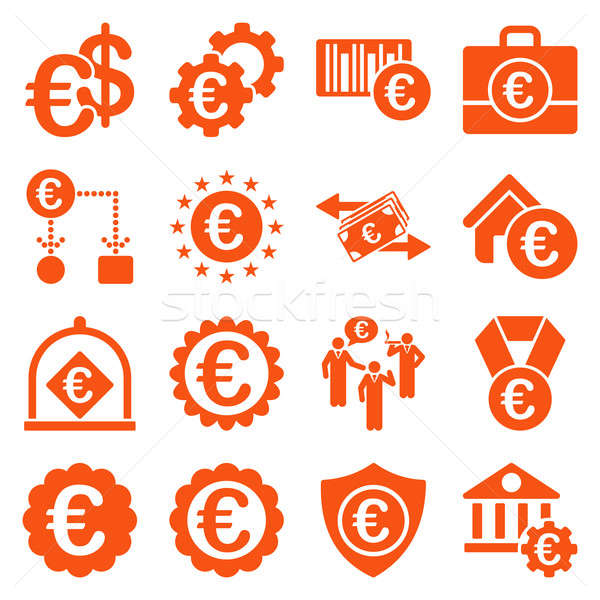 Euro banking business and service tools icons Stock photo © ahasoft