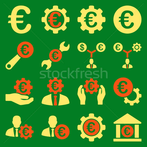 Euro banking business and service tools icons Stock photo © ahasoft