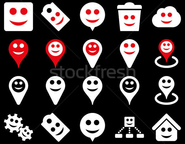 Tools, emotions, smiles, map markers icons Stock photo © ahasoft