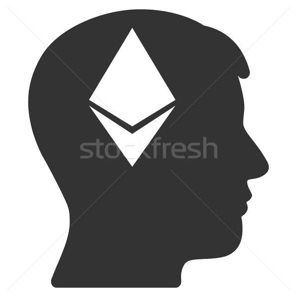 Ethereum Thinking Head Flat Icon Stock photo © ahasoft