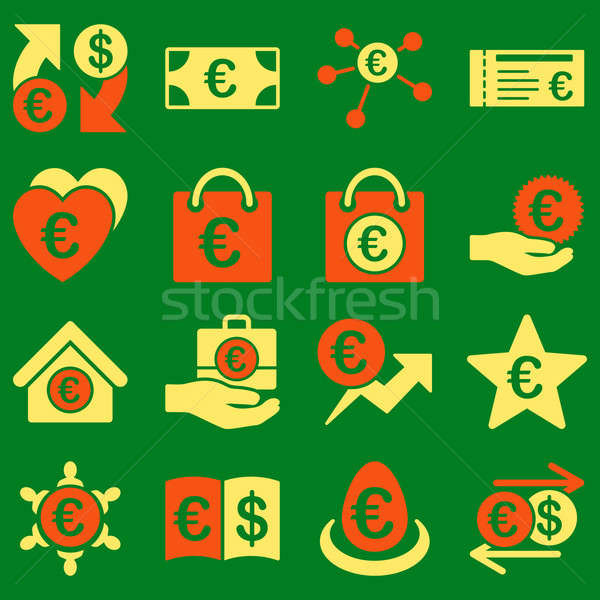 Euro banking business and service tools icons Stock photo © ahasoft