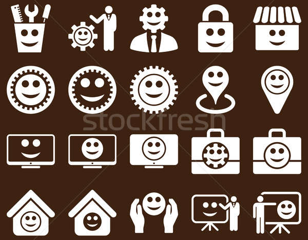 Tools, gears, smiles, management icons. Stock photo © ahasoft