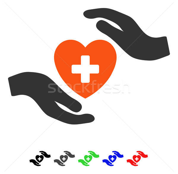 Kardiologie Pflege Hände Symbol Vektor Stock foto © ahasoft