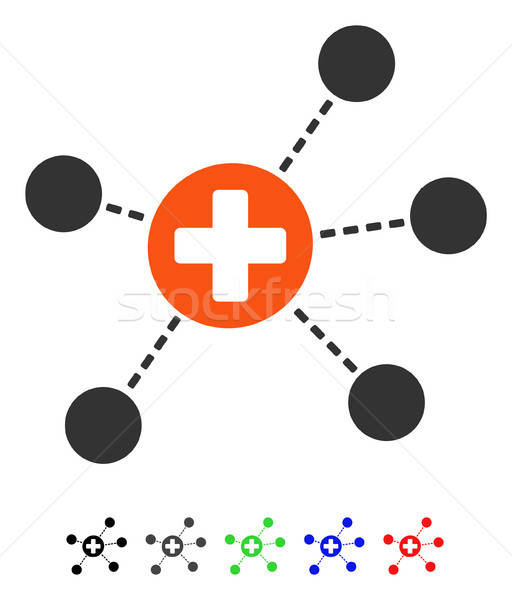 Health Care Links Flat Icon Stock photo © ahasoft