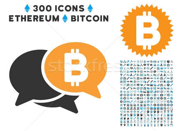 Bitcoin Webinar Flat Icon with Stock photo © ahasoft