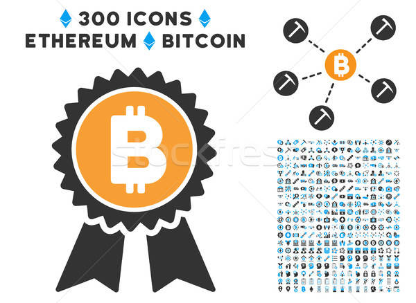 Bitcoin Award Seal Flat Icon with Clip Art Stock photo © ahasoft
