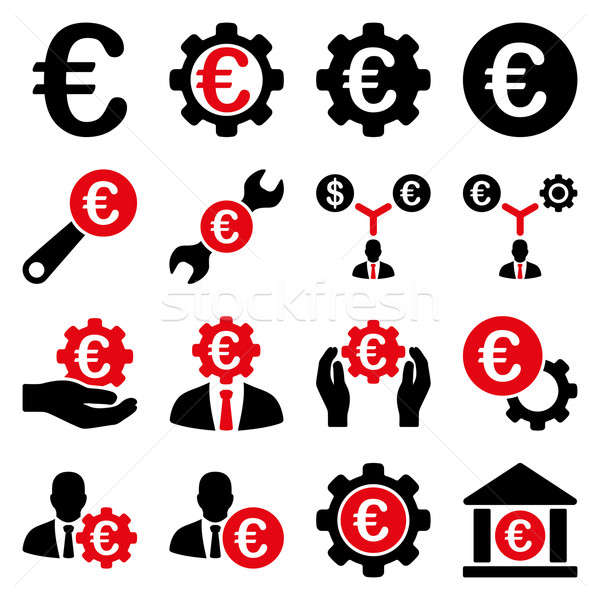 Stock photo: Euro banking business and service tools icons