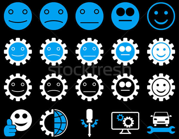 Tools and Smile Gears Icons Stock photo © ahasoft